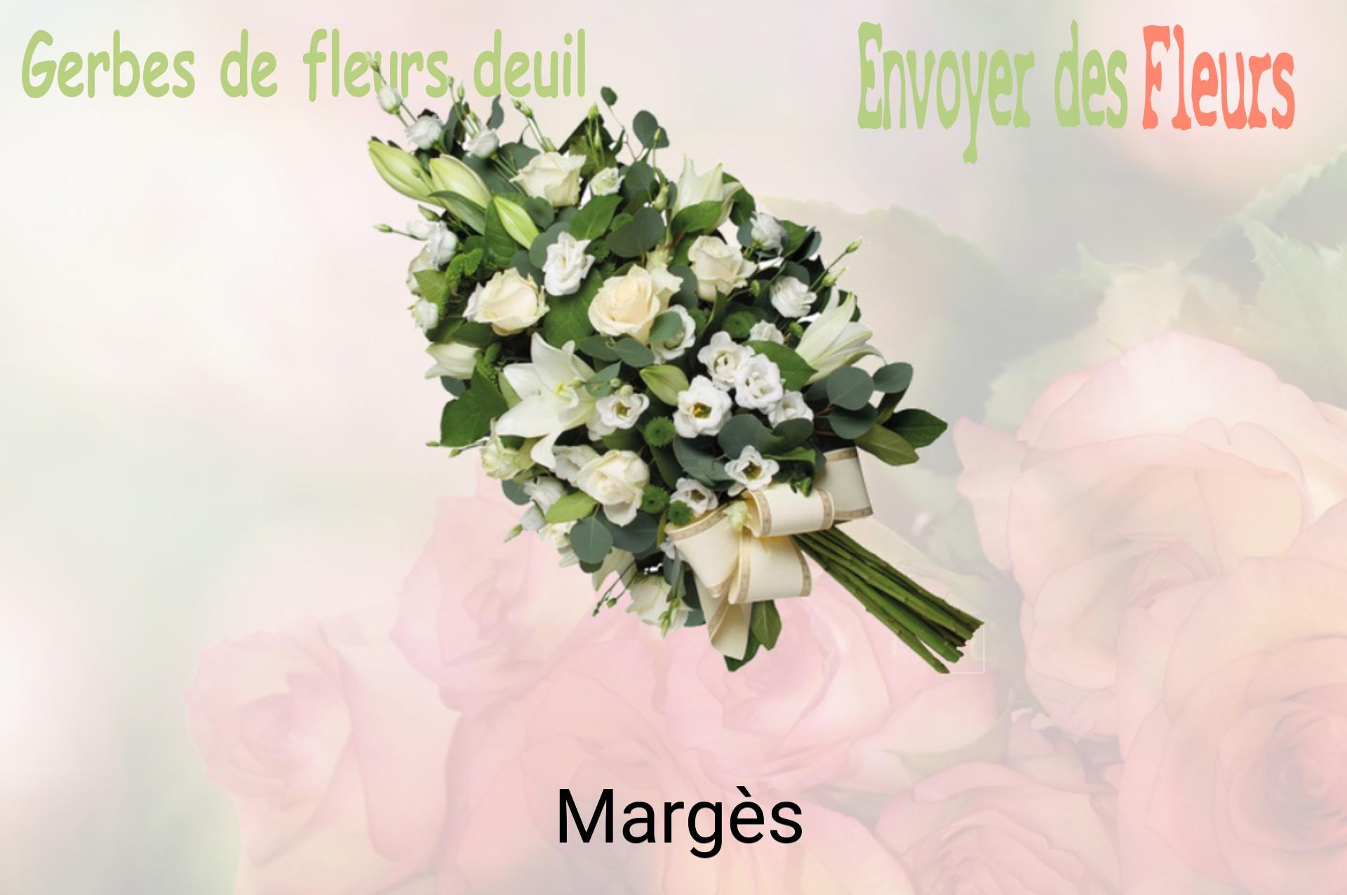 Gerbe de fleurs de deuil livrée à Margès